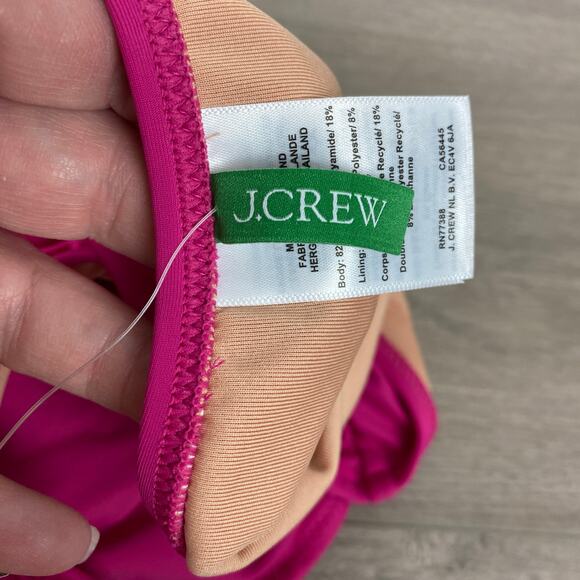 J.Crew Magenta Orchid Ruched V Neck One Piece Swimsuit Sz.24W NWT - Picture 6 of 11